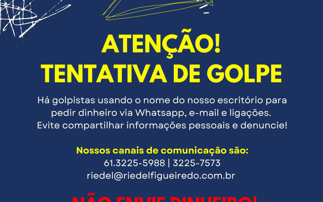 Aviso de golpe em nome do escritorio Riedel de Figueiredo Advogados Associados