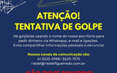 Aviso de golpe em nome do escritorio Riedel de Figueiredo Advogados Associados